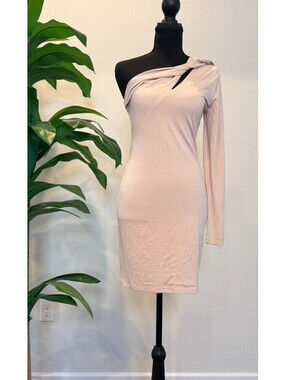 Sophie Rue Sienna Twist Mini Dress Blush Size 6 One Shoulder NWT